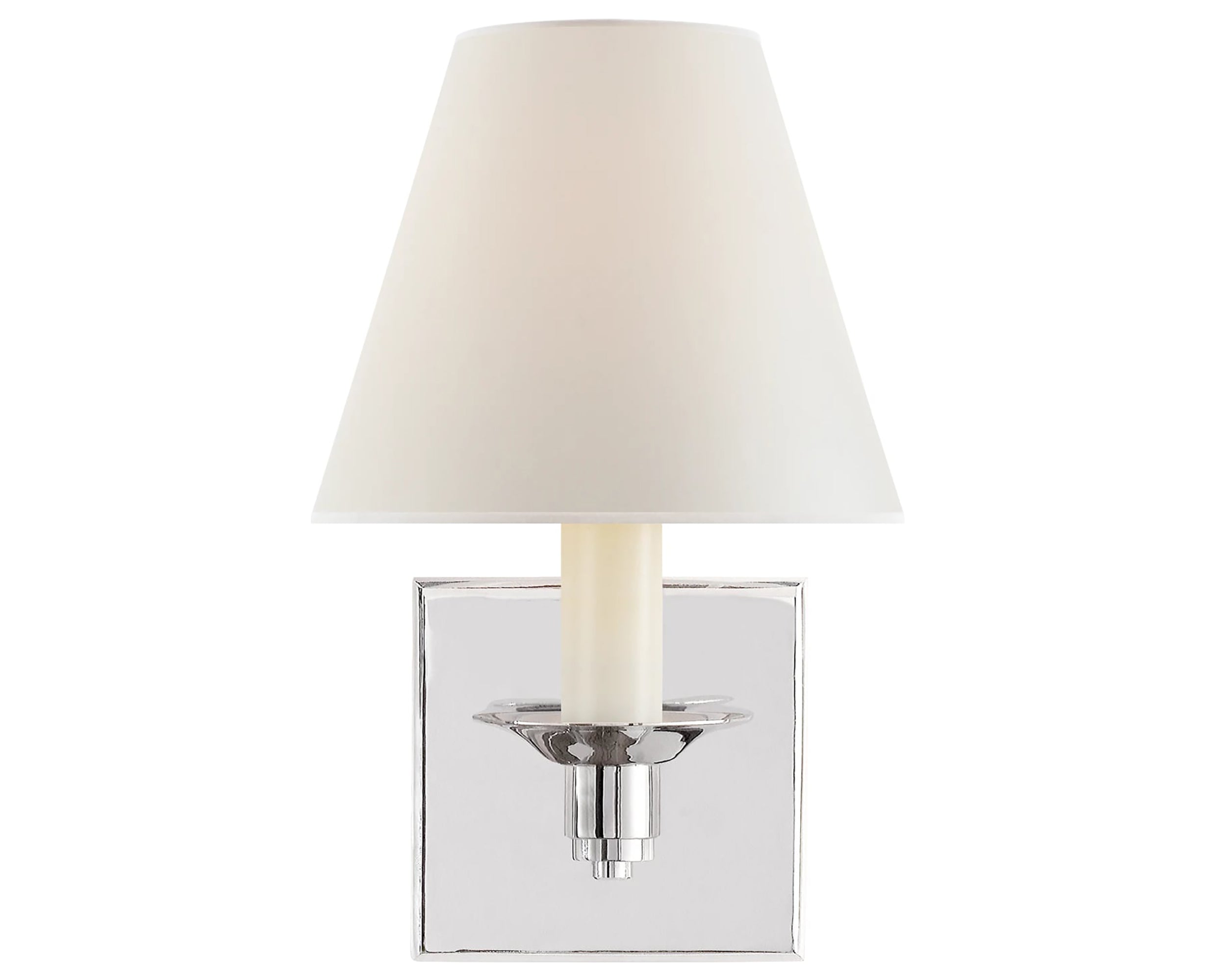 Polished Nickel &amp; Percale | Evans Single Arm Sconce | Valley Ridge Furniture