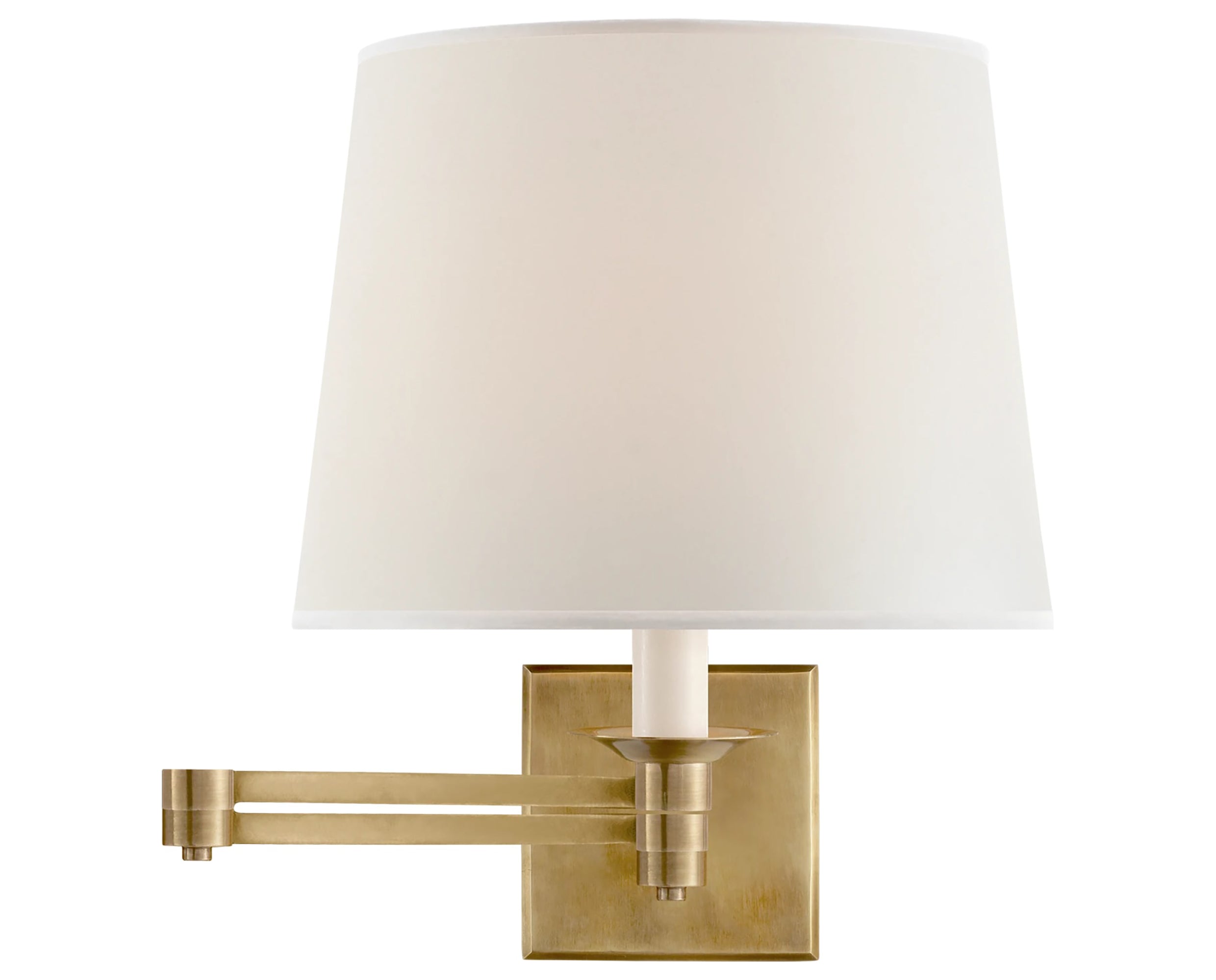 Natural Brass &amp; Percale Nordy | Evans Swing Arm Sconce | Valley Ridge Furniture