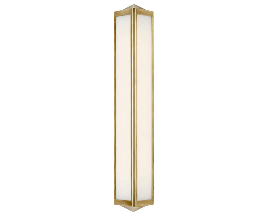 Natural Brass & White Glass | Geneva Medium Sconce | Valley Ridge Furniture