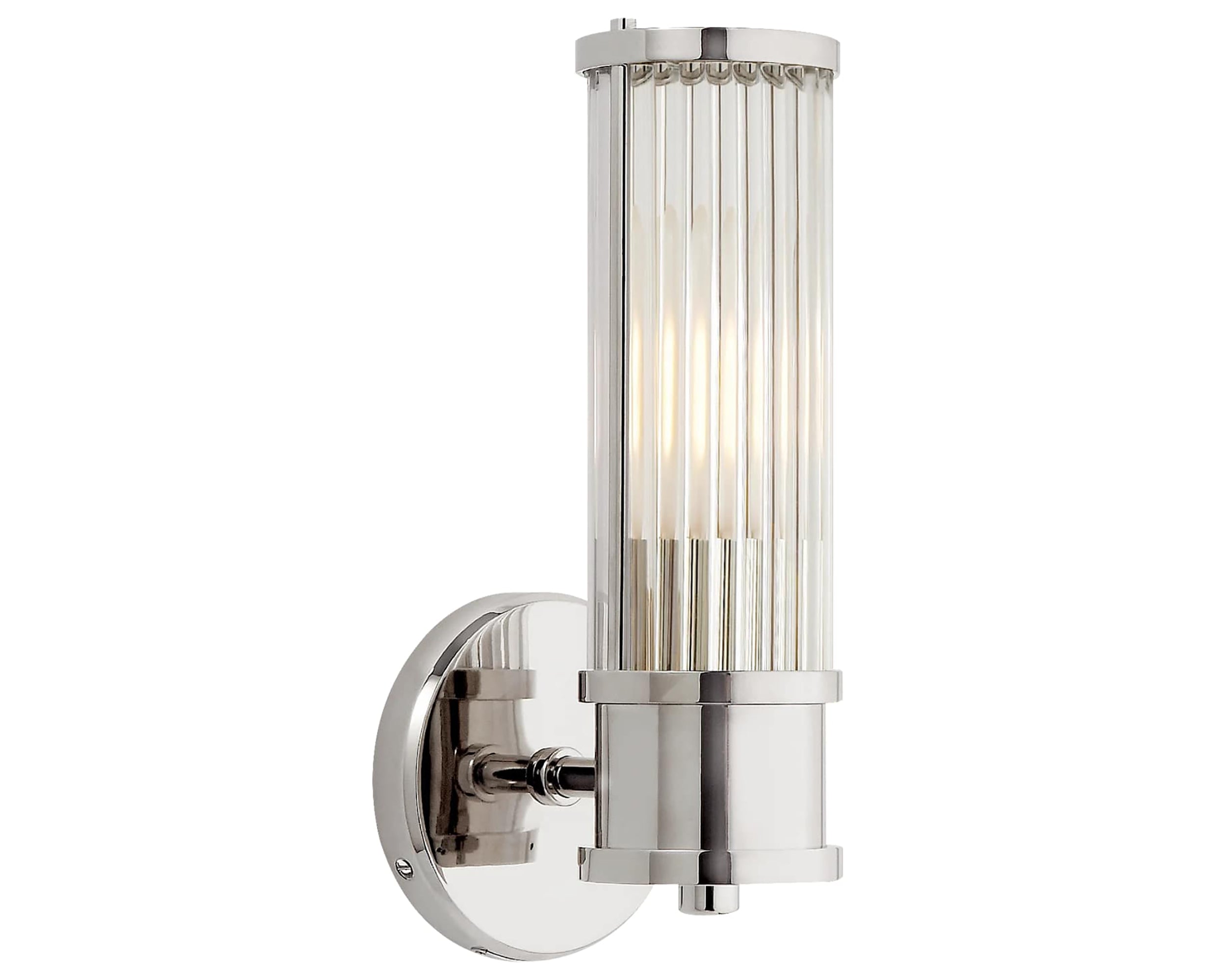 Polished Nickel &amp; Clear Glass | Allen Single Sconce | Valley Ridge Furniture