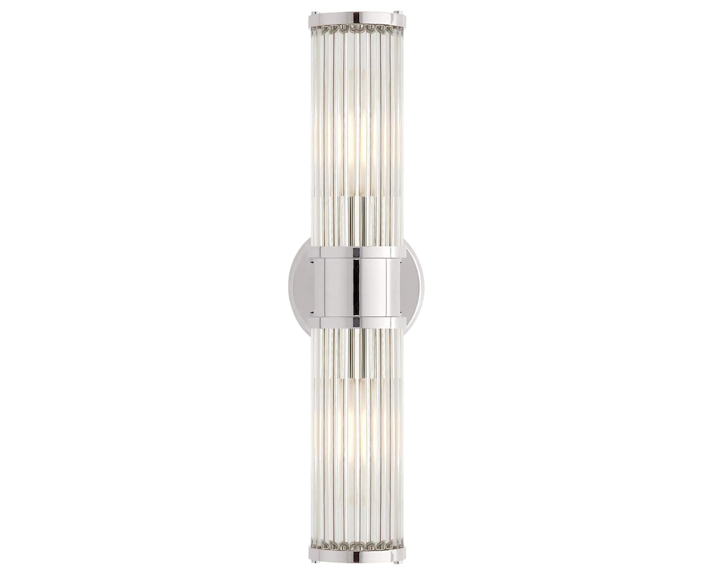 Polished Nickel &amp; Clear Glass | Allen Double Light Sconce | Valley Ridge Furniture