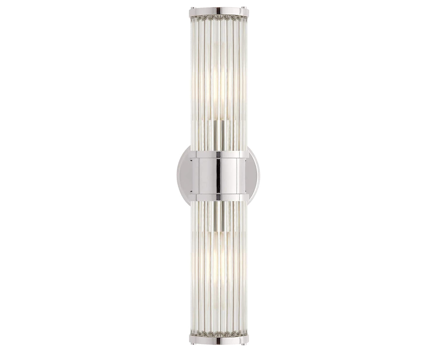 Polished Nickel & Clear Glass | Allen Double Light Sconce | Valley Ridge Furniture