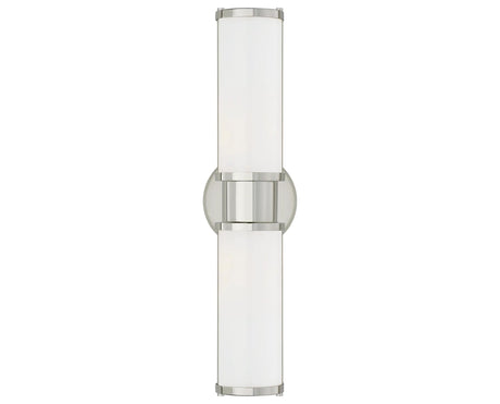 Polished Nickel & White Glass | Lichfield Double Sconce | Valley Ridge Furniture