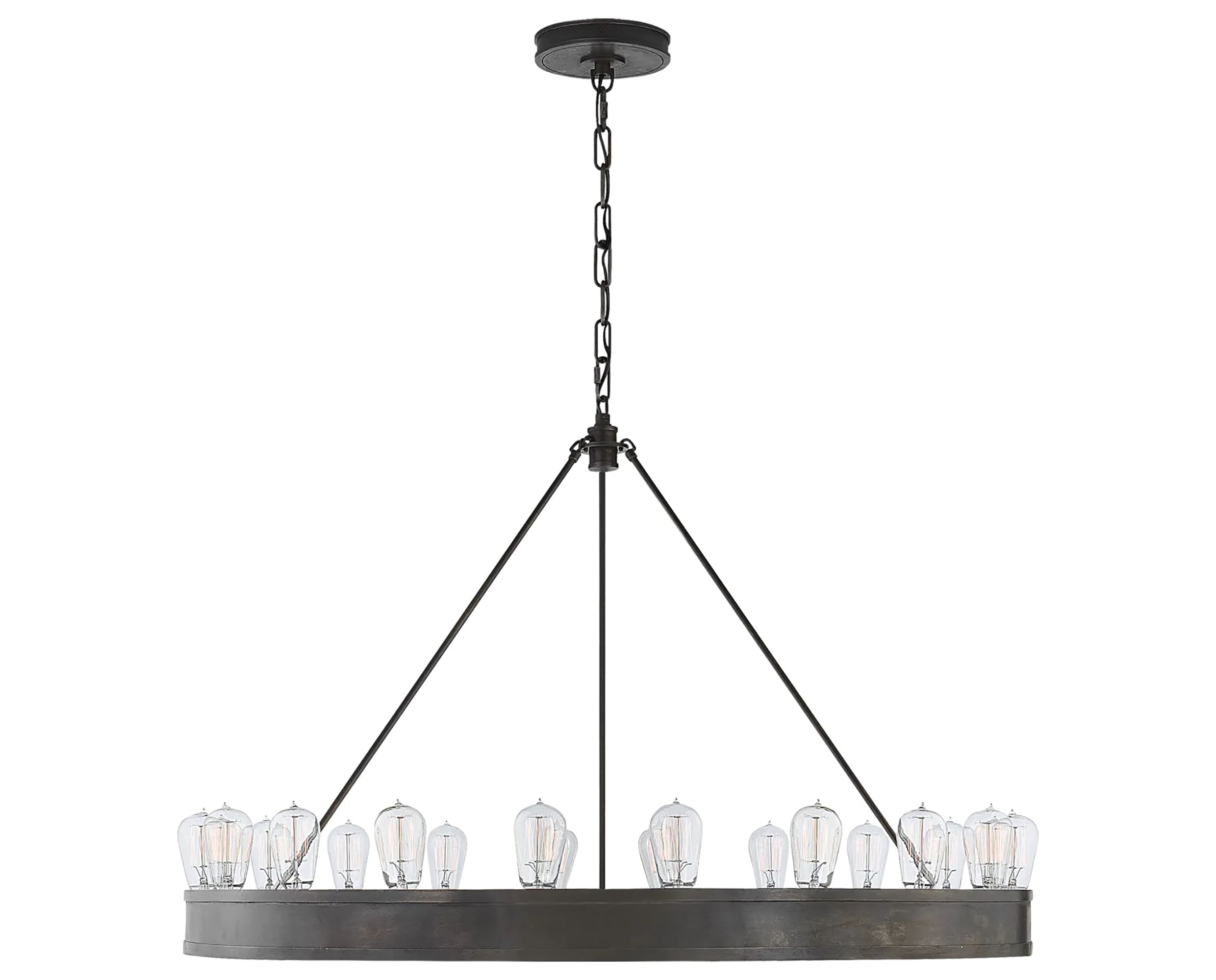 Aged Iron &amp; Clear Glass | Roark 40&quot; Modular Ring Chandelier | Valley Ridge Furniture