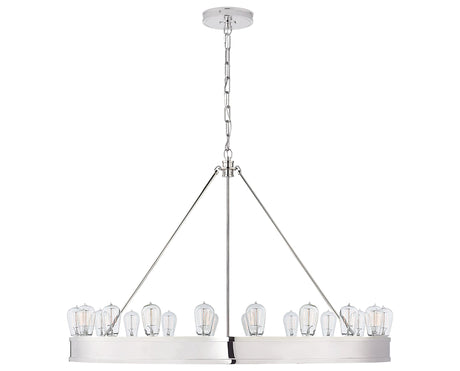 Polished Nickel & Clear Glass | Roark 40" Modular Ring Chandelier | Valley Ridge Furniture