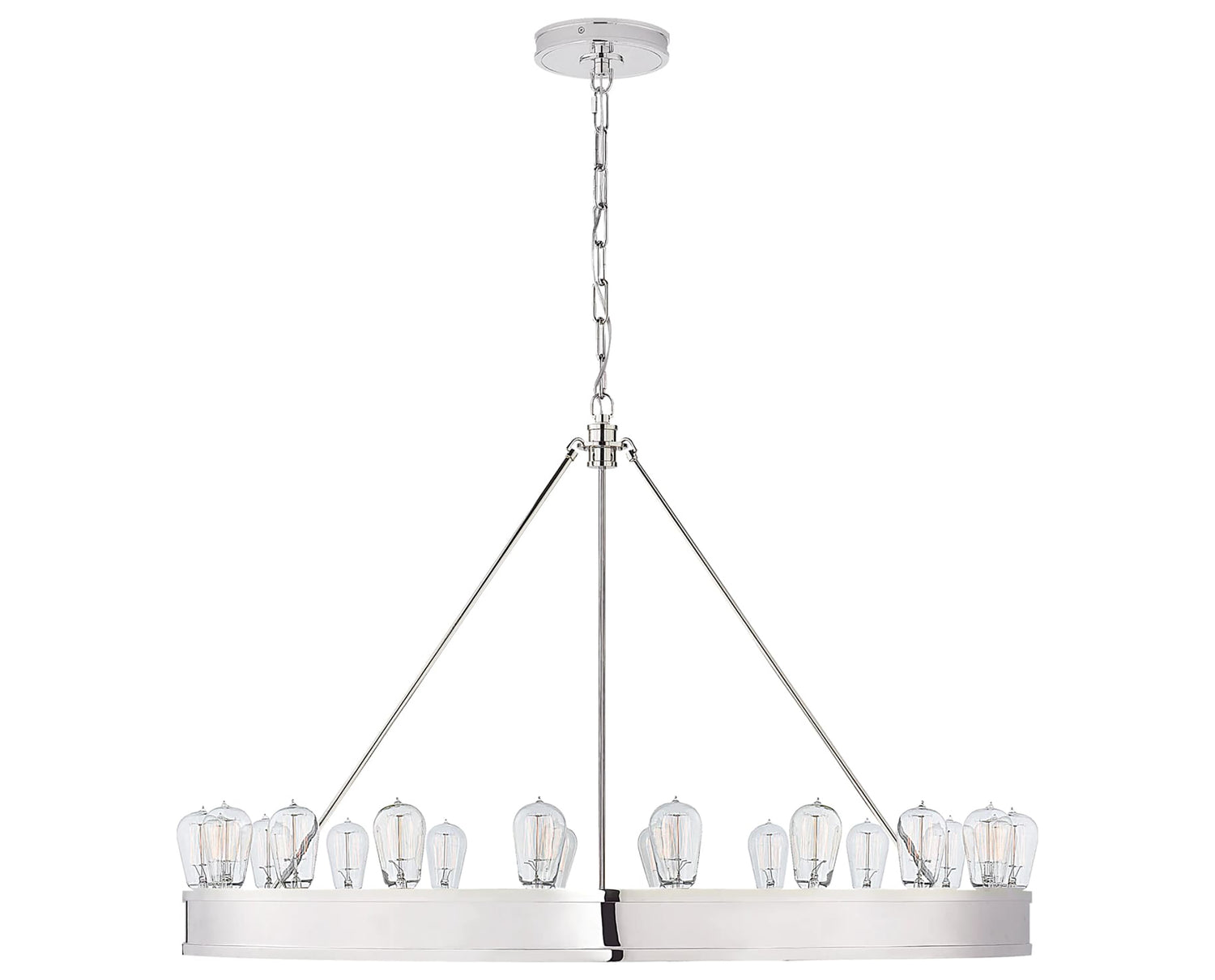 Polished Nickel & Clear Glass | Roark 40" Modular Ring Chandelier | Valley Ridge Furniture