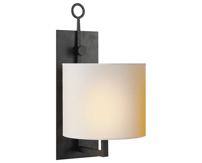 Blackened Rust & Natural Paper | Aspen Iron Wall Lamp | Valley Ridge Furniture