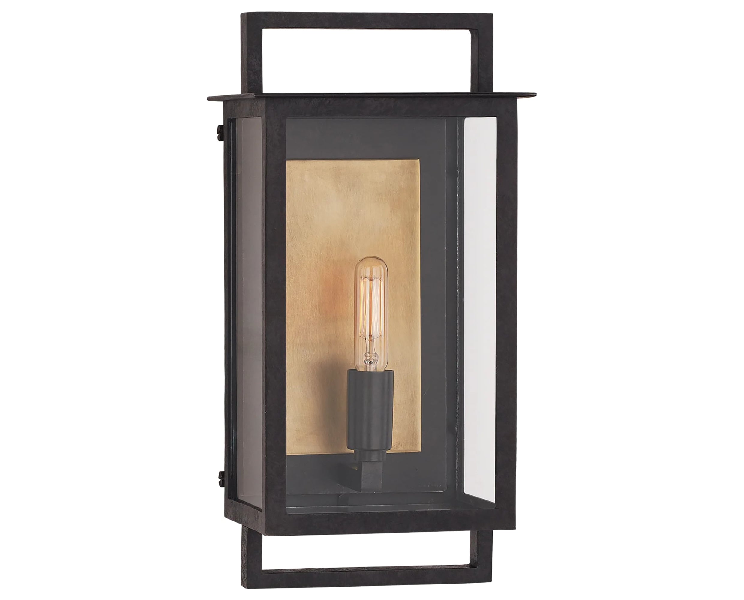 Aged Iron &amp; Clear Glass | Halle Small Wall Lantern | Valley Ridge Furniture
