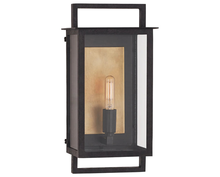 Aged Iron & Clear Glass | Halle Small Wall Lantern | Valley Ridge Furniture