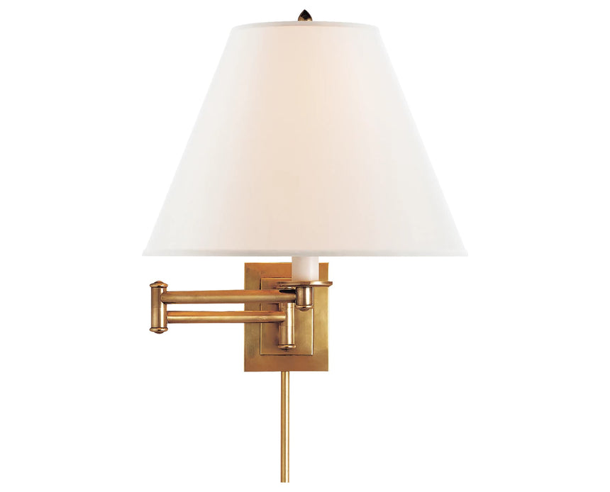Hand-Rubbed Antique Brass and Linen | Primitive Swing Arm | Valley Ridge Furniture