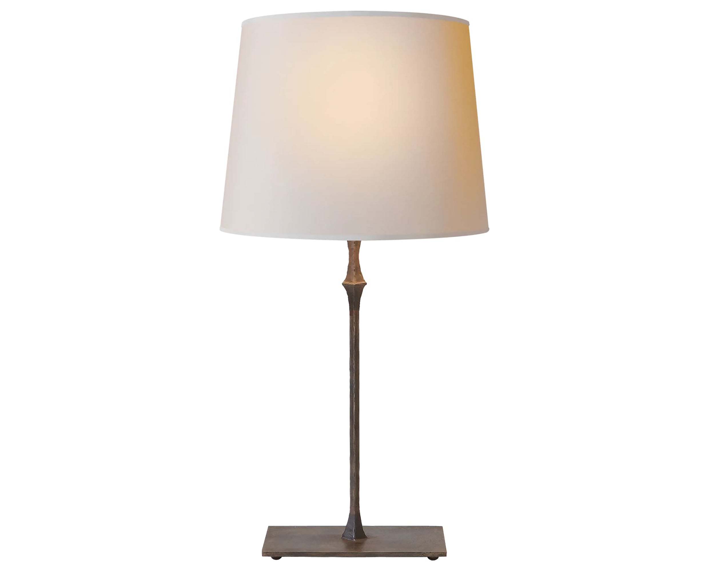 Aged Iron &amp; Natural Paper | Dauphine Bedside Lamp | Valley Ridge Furniture