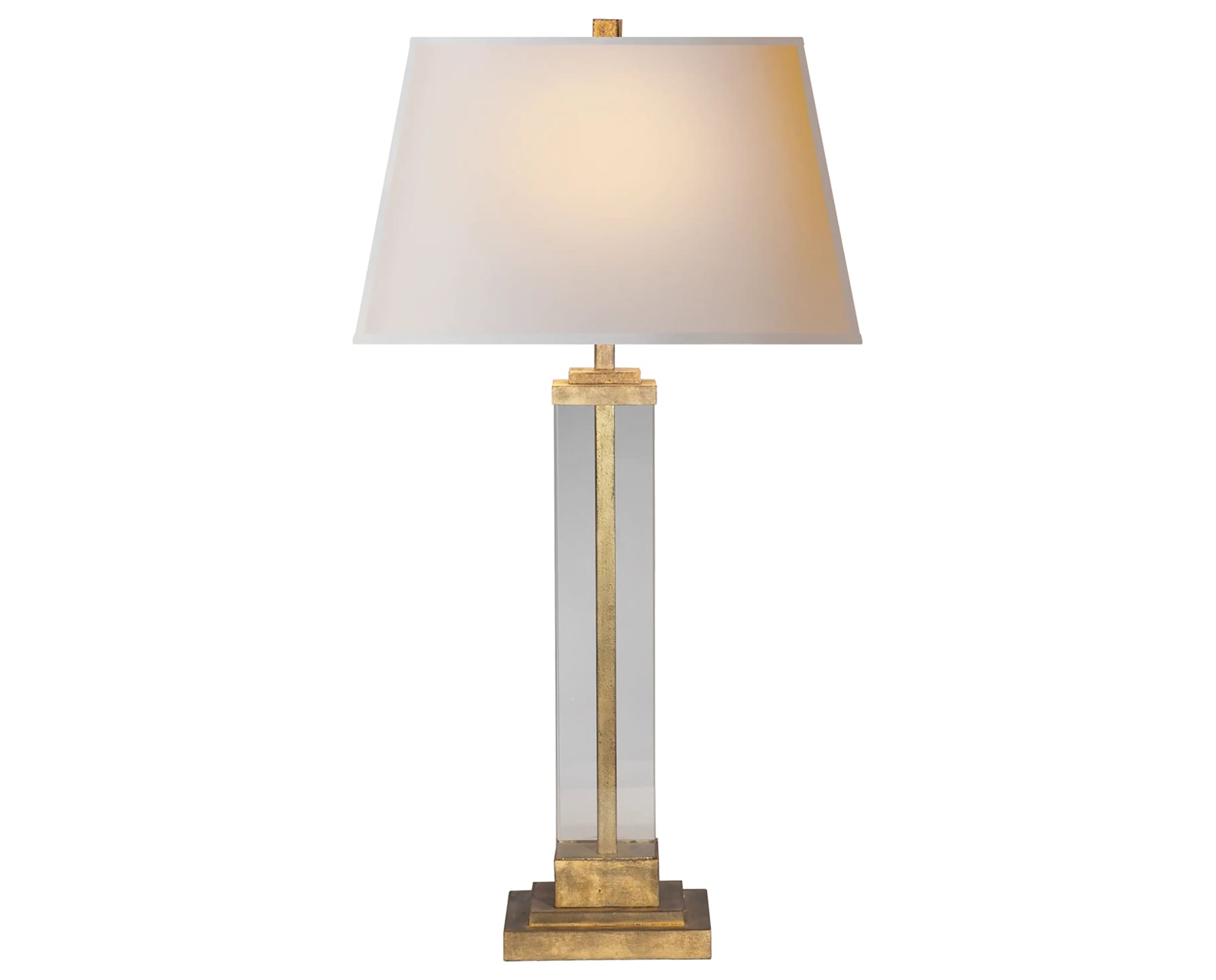 Gilded Iron and Glass &amp; Natural Paper | Wright Table Lamp | Valley Ridge Furniture