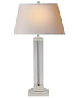 Polished Nickel and Glass & Natural Paper | Wright Table Lamp | Valley Ridge Furniture