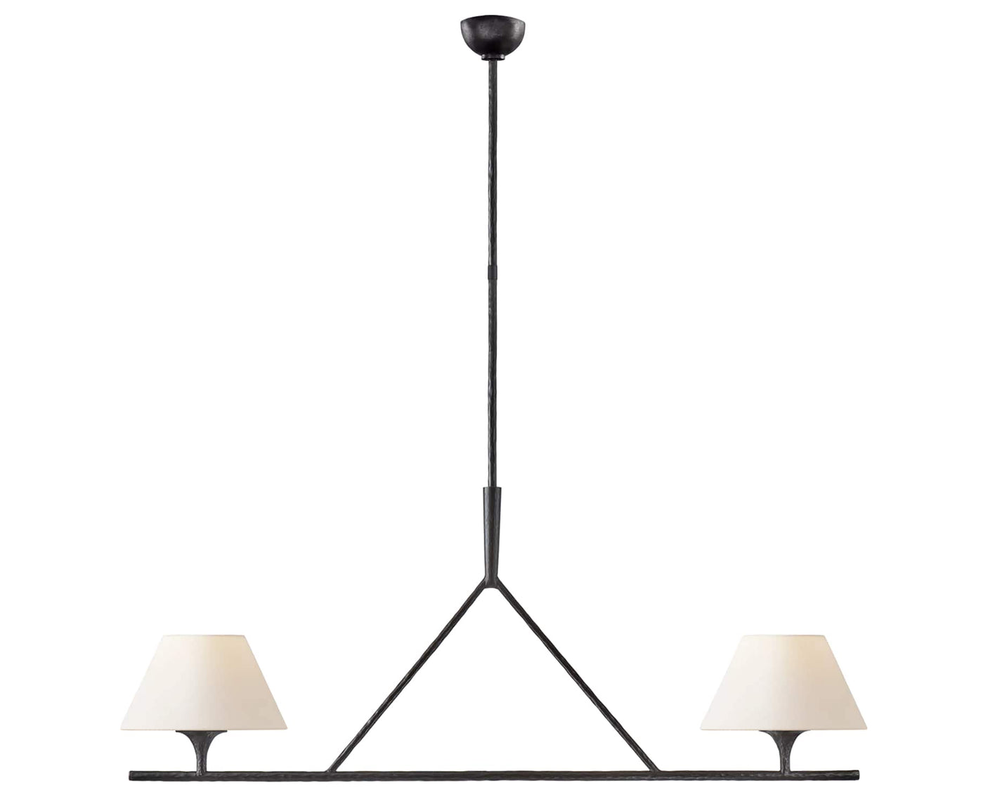 Aged Iron & Linen | Cesta Large Linear Chandelier | Valley Ridge Furniture