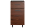Chocolate Walnut Veneer and Black Satin-Etched Glass with Black Steel | BDI Sequel 3 Drawer File Cabinet | Valley Ridge Furniture