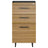 Natural Walnut Veneer and Black Satin-Etched Glass with Black Steel | BDI Sequel 3 Drawer File Cabinet | Valley Ridge Furniture