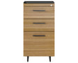 Natural Walnut Veneer and Black Satin-Etched Glass with Black Steel | BDI Sequel 3 Drawer File Cabinet | Valley Ridge Furniture