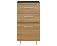 Natural Walnut Veneer and Black Satin-Etched Glass with Satin Nickel Steel | BDI Sequel 3 Drawer File Cabinet | Valley Ridge Furniture
