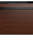 Chocolate Walnut Veneer and Black Satin-Etched Glass with Black Steel | BDI Sequel Laptop Desk | Valley Ridge Furniture