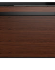 Chocolate Walnut Veneer and Black Satin-Etched Glass with Satin Nickel Steel | BDI Sequel Laptop Desk | Valley Ridge Furniture