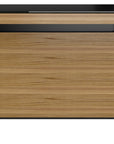 Natural Walnut Veneer and Black Satin-Etched Glass with Black Steel | BDI Sequel Laptop Desk | Valley Ridge Furniture