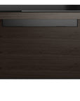 Charcoal Ash Veneer and Black Satin-Etched Glass with Black Steel | BDI Sequel Desk | Valley Ridge Furniture