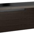 Charcoal Ash Veneer and Black Satin-Etched Glass with Satin Nickel Steel | BDI Sequel Desk | Valley Ridge Furniture