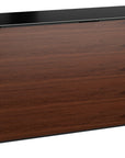 Chocolate Walnut Veneer and Black Satin-Etched Glass with Satin Nickel Steel | BDI Sequel Desk | Valley Ridge Furniture