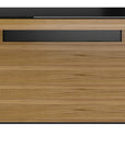 Natural Walnut Veneer and Black Satin-Etched Glass with Black Steel | BDI Sequel Desk | Valley Ridge Furniture