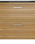 Natural Walnut Veneer and Black Satin-Etched Glass with Satin Nickel Steel | BDI Sequel Lateral File Cabinet | Valley Ridge Furniture