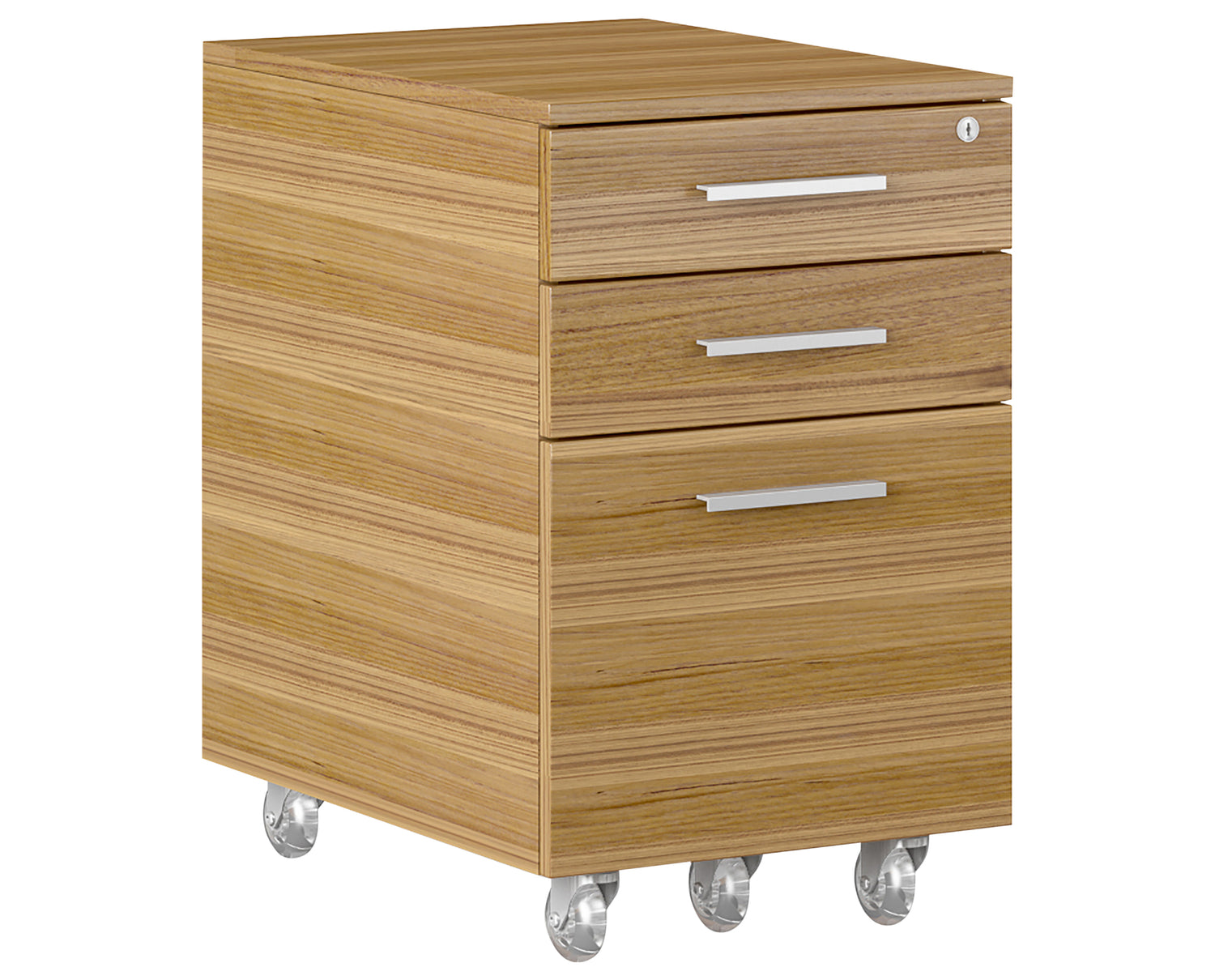 Natural Walnut Veneer & Black Steel/Satin Nickel Steel | BDI Sequel Mobile File Cabinet | Valley Ridge Furniture