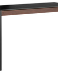 Chocolate Walnut Veneer and Black Satin-Etched Glass with Black Steel | BDI Sequel Desk Return | Valley Ridge Furniture