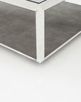 Brown Shagreen & Stainless Steel | Shagreen Shadow Box Coffee Table