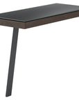Sepia Laminate & Black Satin-Etched Glass with Black Steel | BDI Sigma Desk Return | Valley Ridge Furniture