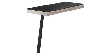 Strata Laminate & Black Satin-Etched Glass with Black Steel | BDI Sigma Desk Return | Valley Ridge Furniture