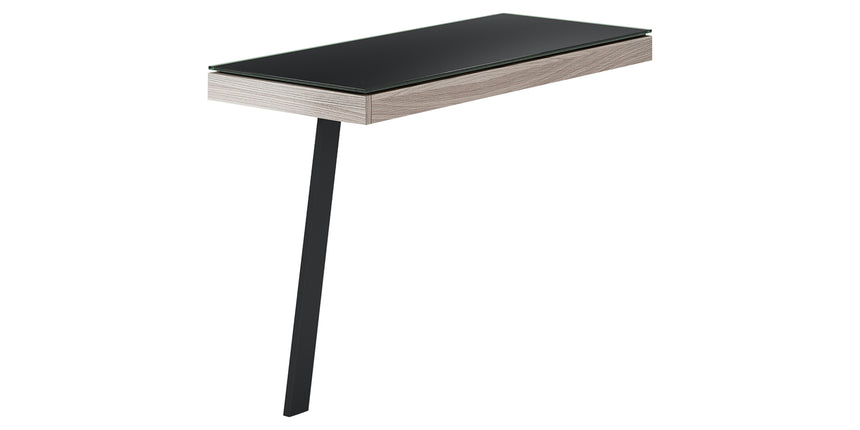 Strata Laminate & Black Satin-Etched Glass with Black Steel | BDI Sigma Desk Return | Valley Ridge Furniture