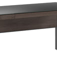 Sepia Laminate & Black Satin-Etched Glass with Black Steel | BDI Sigma Laptop Desk | Valley Ridge Furniture