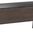 Sepia Laminate & Black Satin-Etched Glass with Black Steel | BDI Sigma Laptop Desk | Valley Ridge Furniture