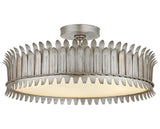 Burnished Silver Leaf & Frosted Glass | Leslie 21" Semi-Flush | Valley Ridge Furniture