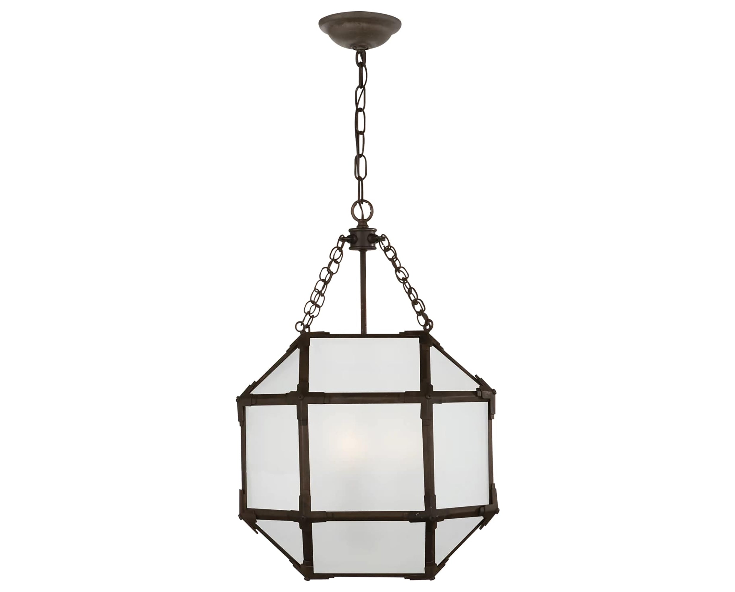 Antique Zinc and Frosted Glass | Morris Small Lantern | Valley Ridge Furniture