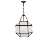 Antique Zinc and Frosted Glass | Morris Medium Lantern | Valley Ridge Furniture