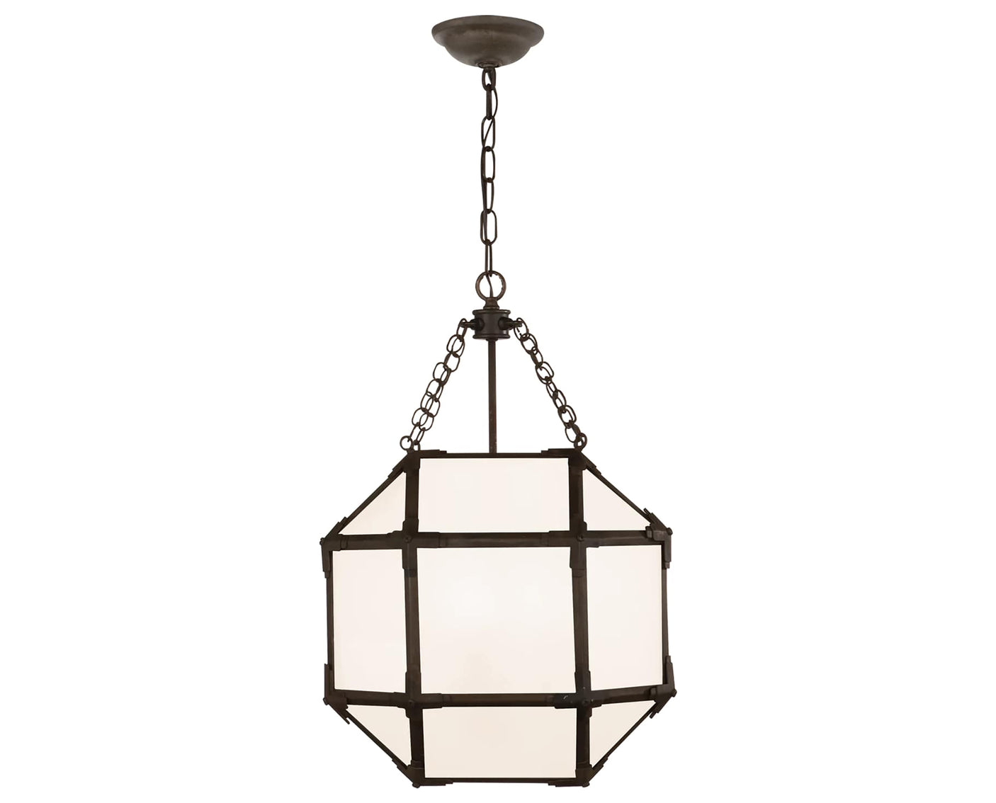 Antique Zinc and White Glass | Morris Small Lantern | Valley Ridge Furniture
