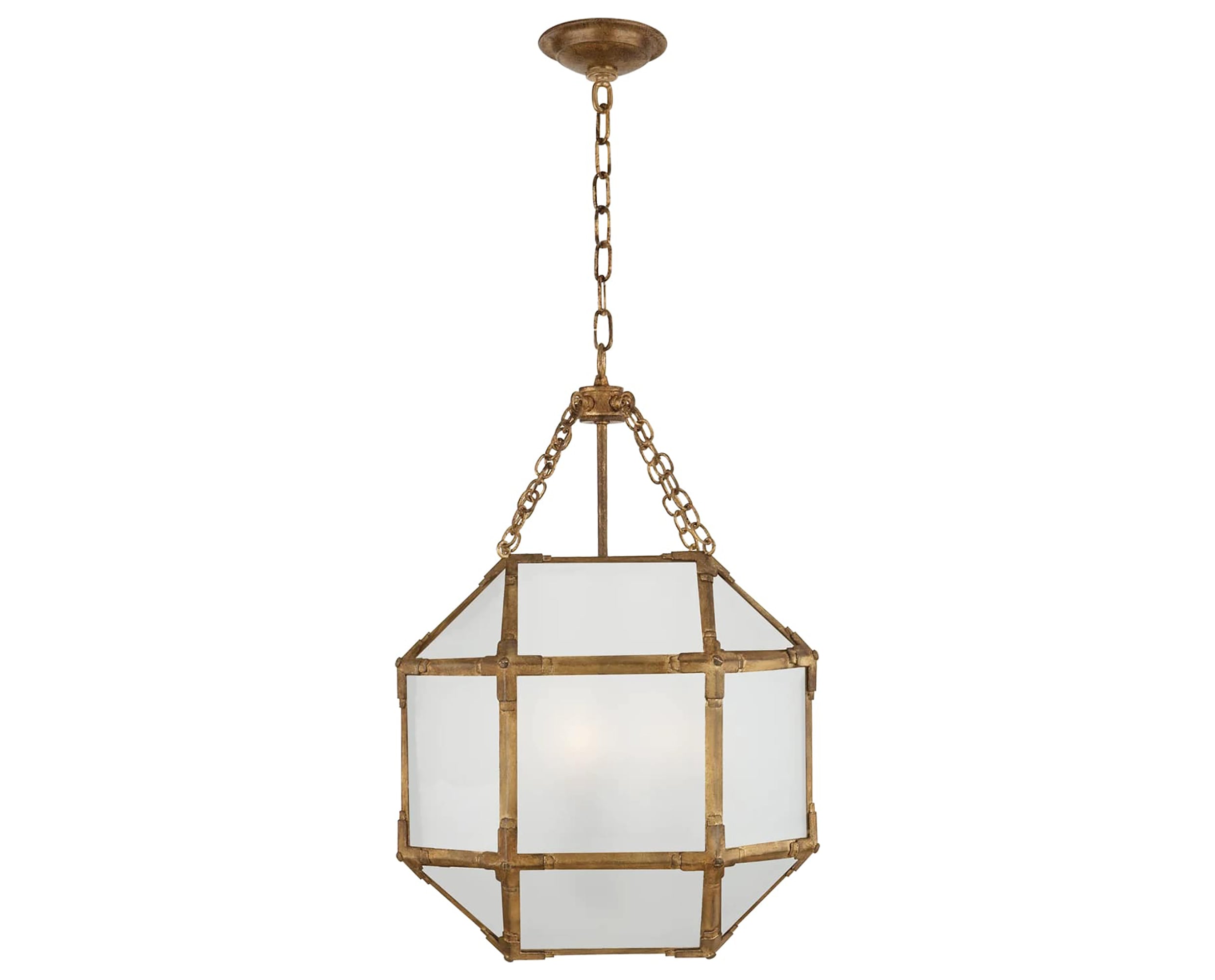 Gilded Iron and Frosted Glass | Morris Small Lantern | Valley Ridge Furniture
