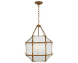 Gilded Iron and Frosted Glass | Morris Small Lantern | Valley Ridge Furniture