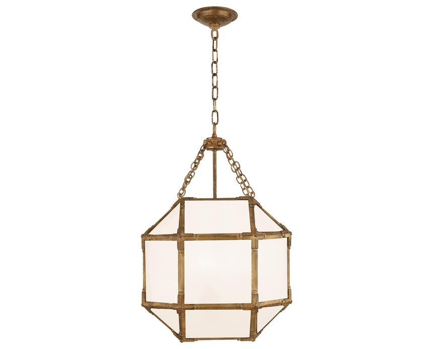 Gilded Iron and White Glass | Morris Small Lantern | Valley Ridge Furniture