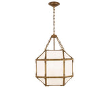 Gilded Iron and White Glass | Morris Medium Lantern | Valley Ridge Furniture