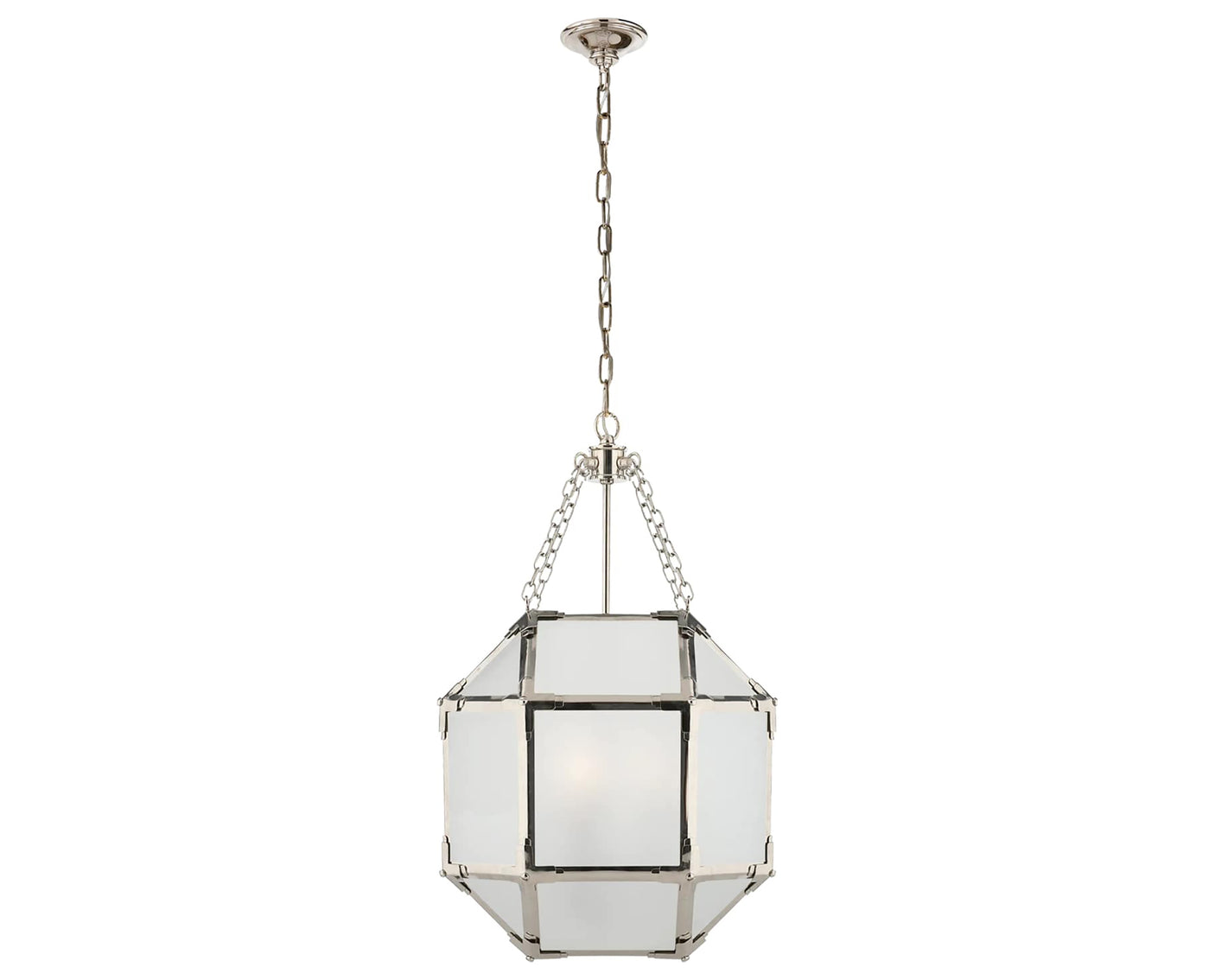 Polished Nickel and Frosted Glass | Morris Small Lantern | Valley Ridge Furniture
