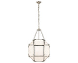 Polished Nickel and White Glass | Morris Small Lantern | Valley Ridge Furniture