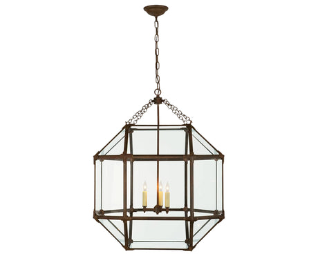 Antique Zinc and Clear Glass | Morris Large Lantern | Valley Ridge Furniture