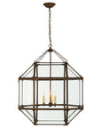 Antique Zinc and Clear Glass | Morris Large Lantern | Valley Ridge Furniture